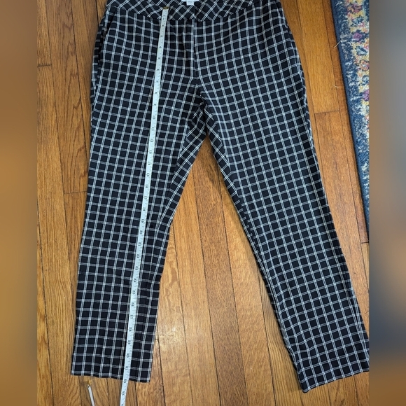 J Jill Women's Size 6 Premium Bi-Stretch Black And White Plaid Cotton Pants - Picture 11 of 11